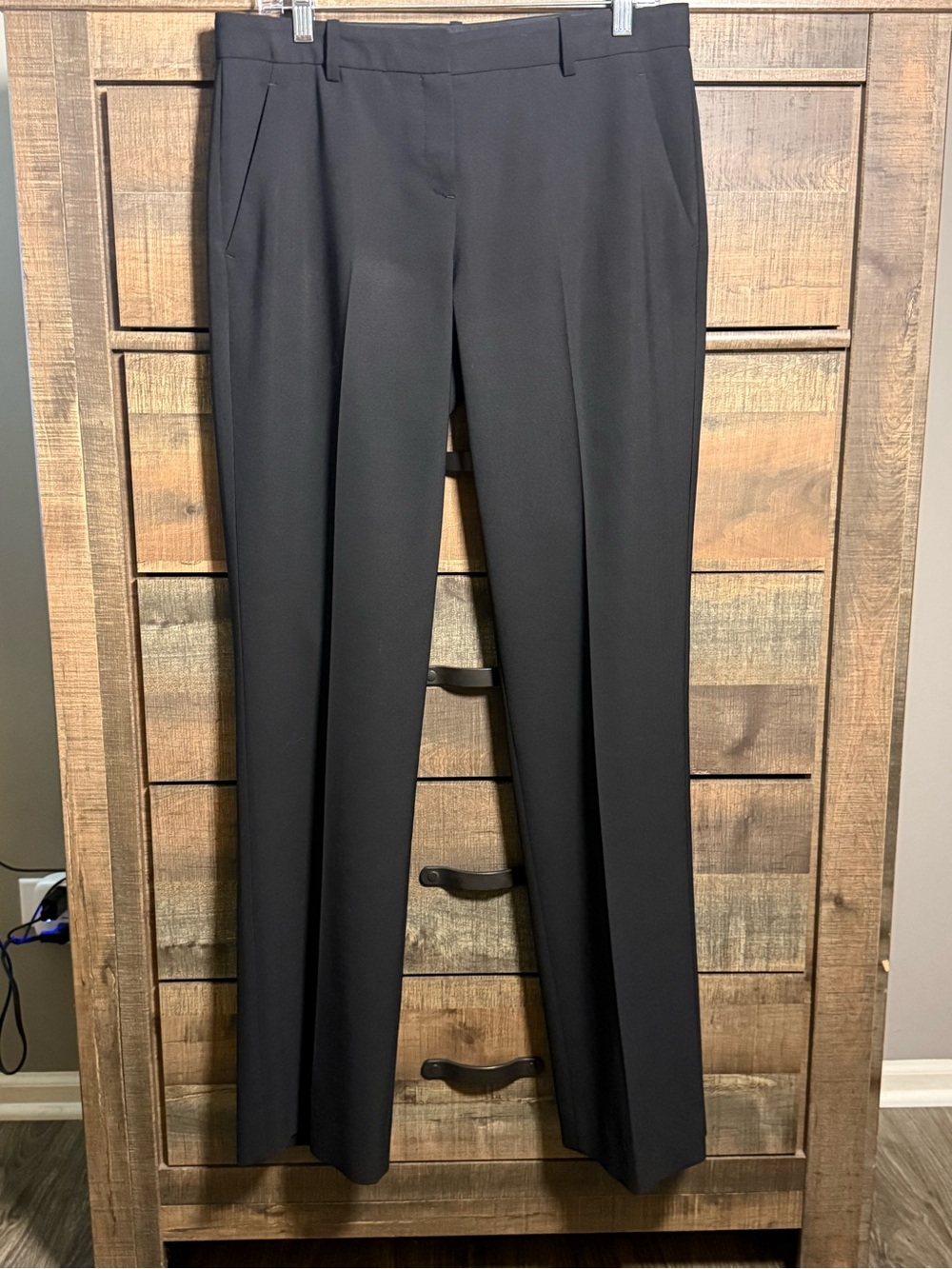 Theory Emery 2 Urban Wool Blend Dress Pants Black Size 10 Style D0005202
